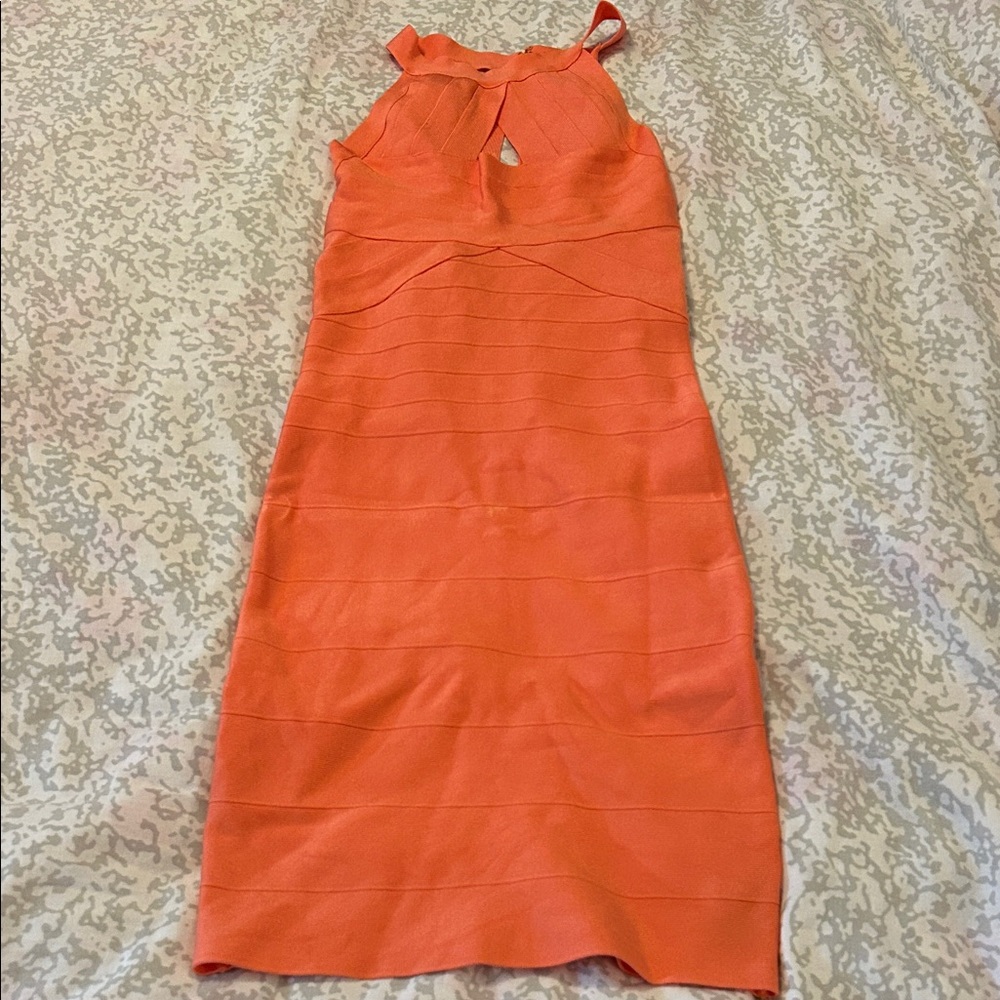 bebe Orange Midi Dress